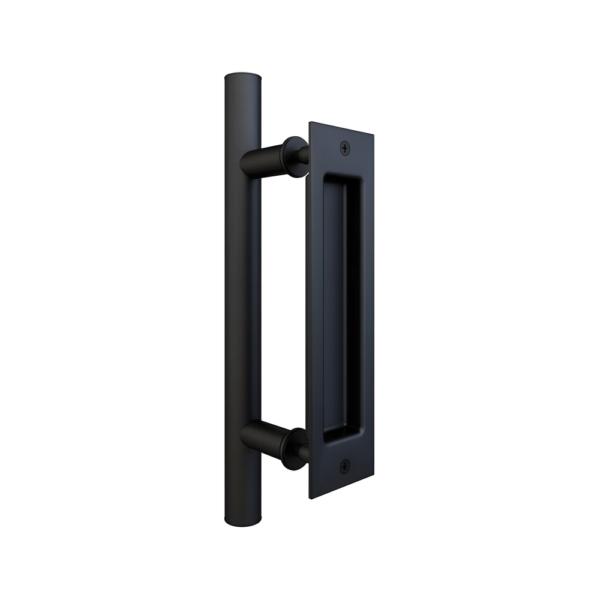 Rounded Black Handle with Recessed Handle