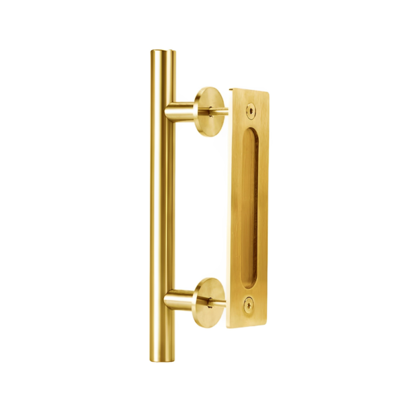 Rounded Gold Handle with Recessed Handle